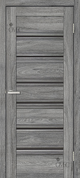 Door leaf Dora 01 (black glass) 40mm PVC, pcs.
