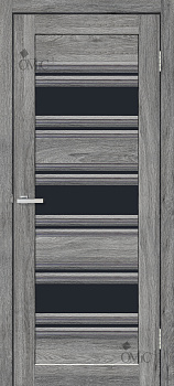 Door leaf Dora 03 (black glass) 40mm PVC, pcs.